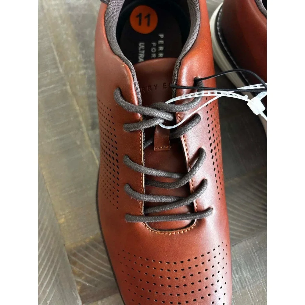 Perry Ellis Portfolio Hamilton Mens 11 Brown Oxford Dress Shoes NEW